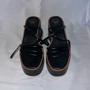 Vince Camuto black platform sandals, size 9.